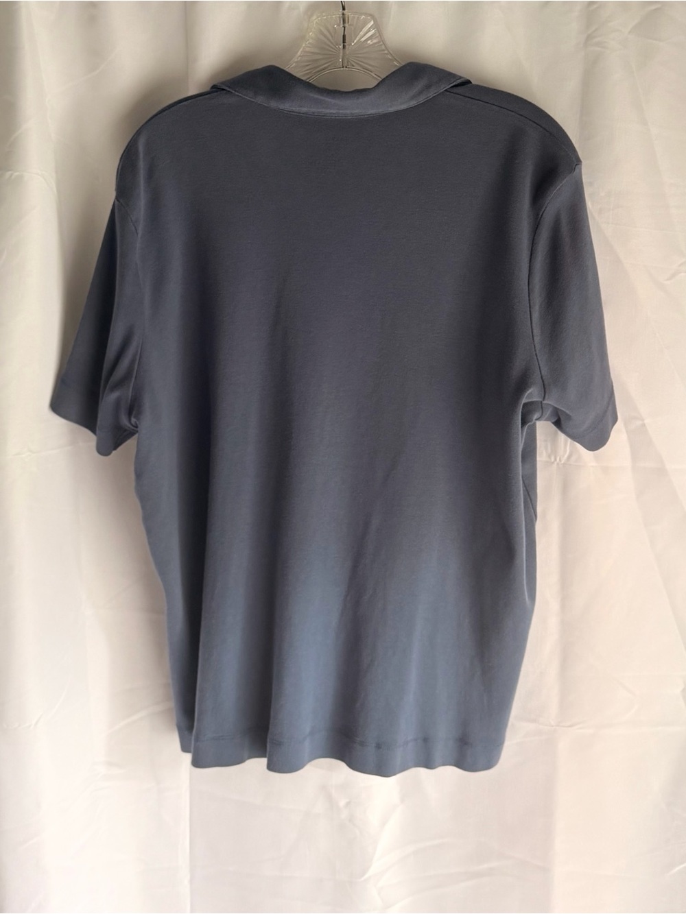 Kate Hill Women's Dark Grayish-Blue Polo with Button Placket Top - Picture 3 of 3